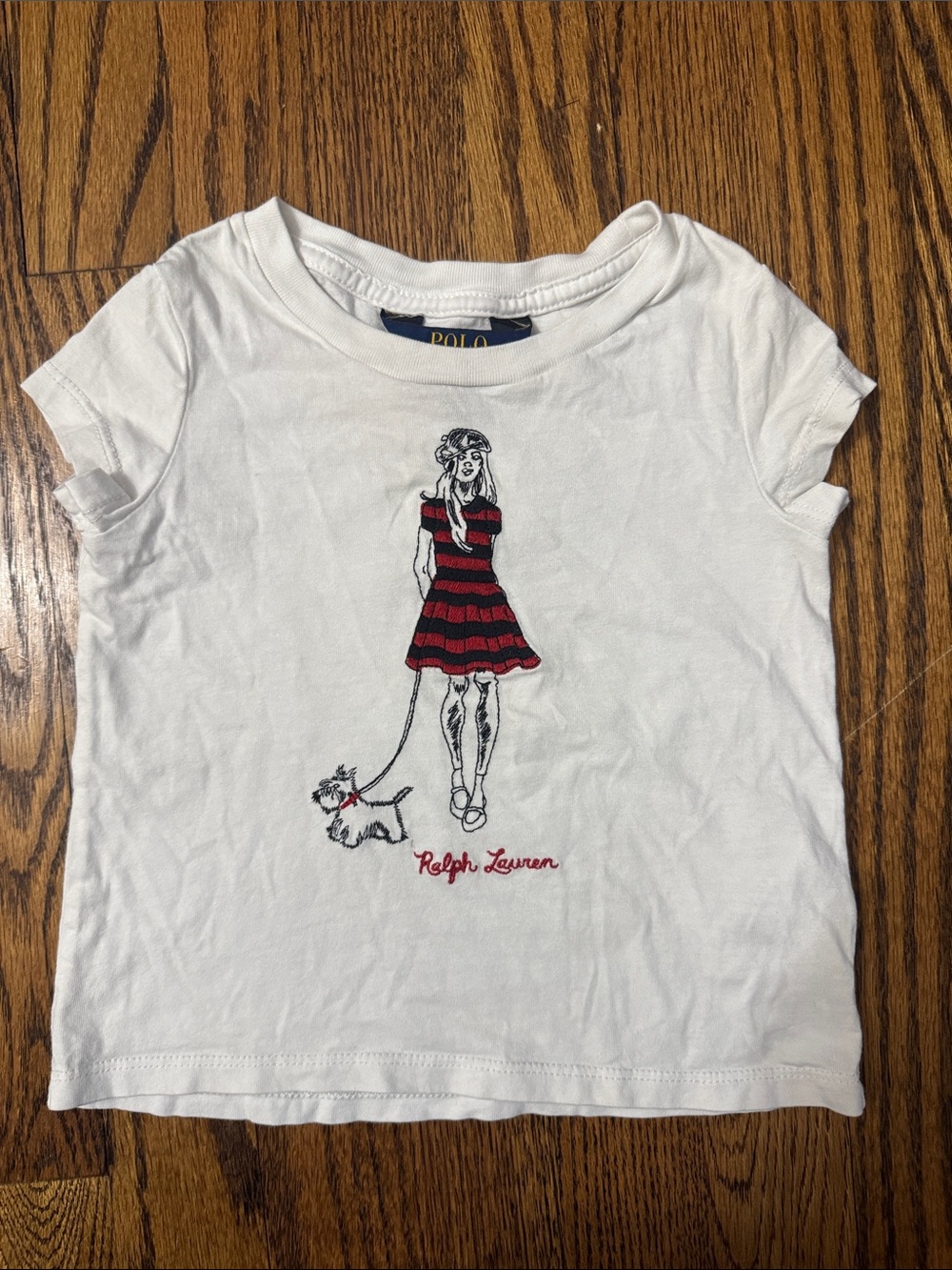 Polo Ralph Lauren Toddler Girl 2T Embroidered Graphic Tee White